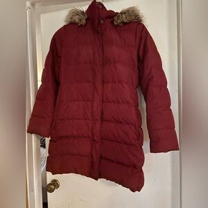 Land End Down jacket xs detachable, adjustable hood and inner pocket.